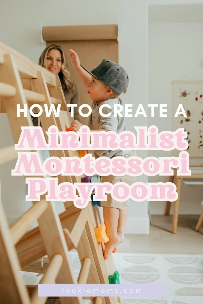 minimalist montessori playroom - pinterest graphic