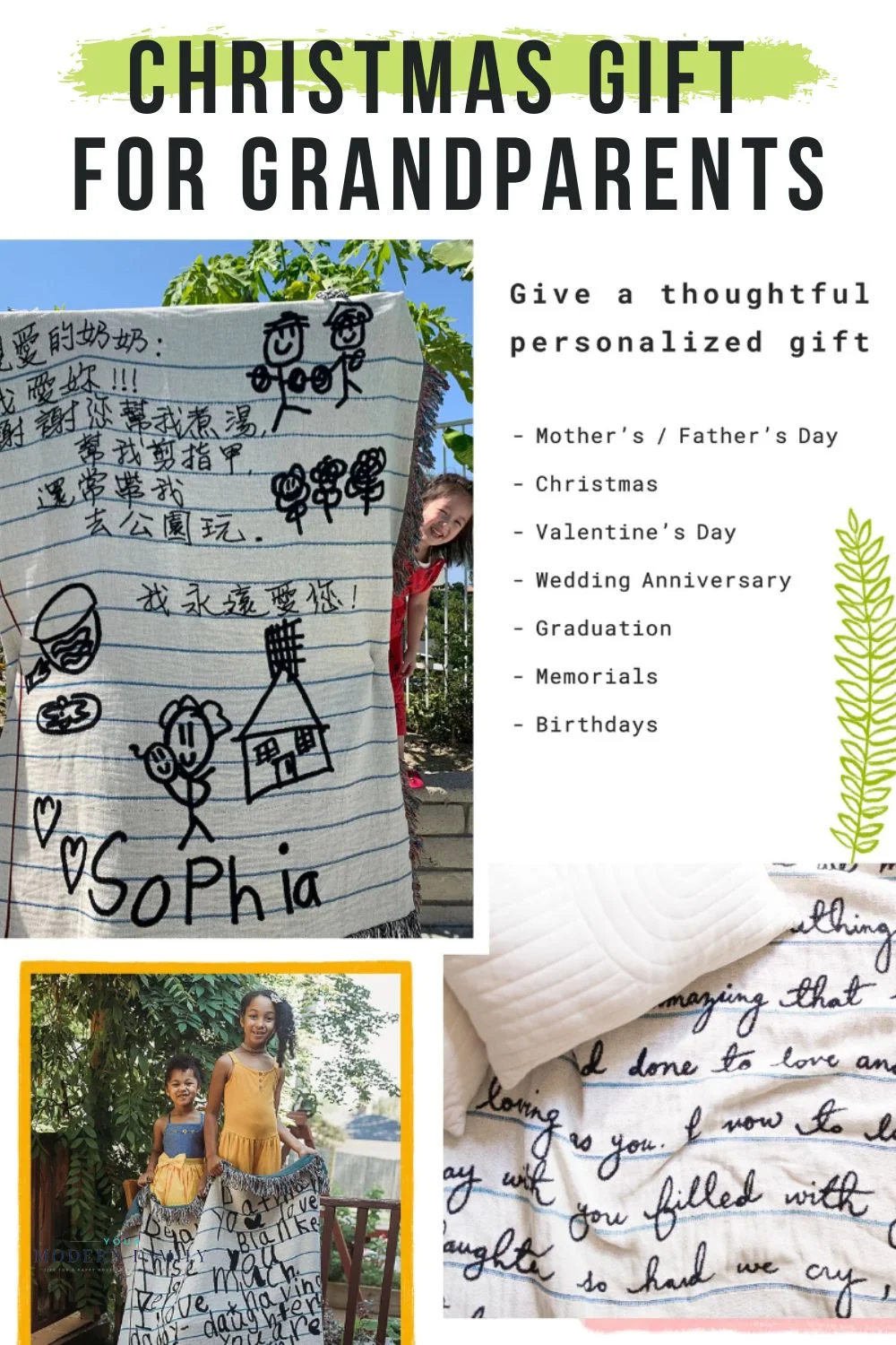 christmas gift idea for parents who have everything - handwritten blanket