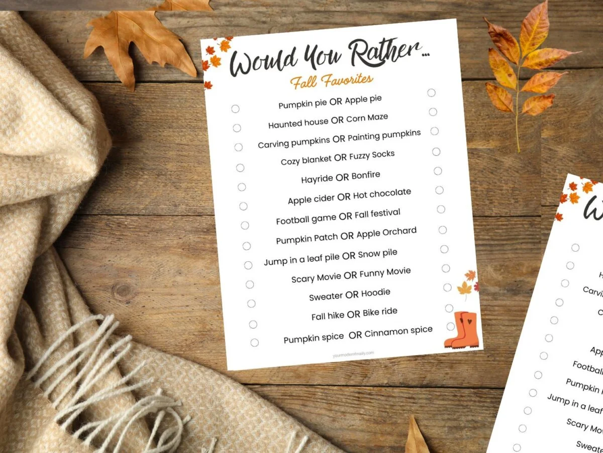 Fall Family Dinner Game