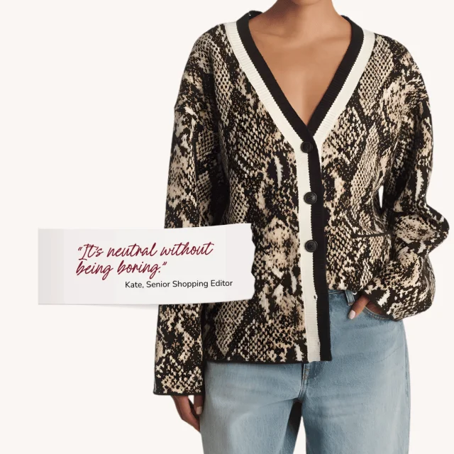 Fall wardrobe staples Target snake cardigan