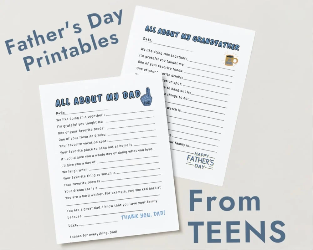 Father’s Day Printable from Teen