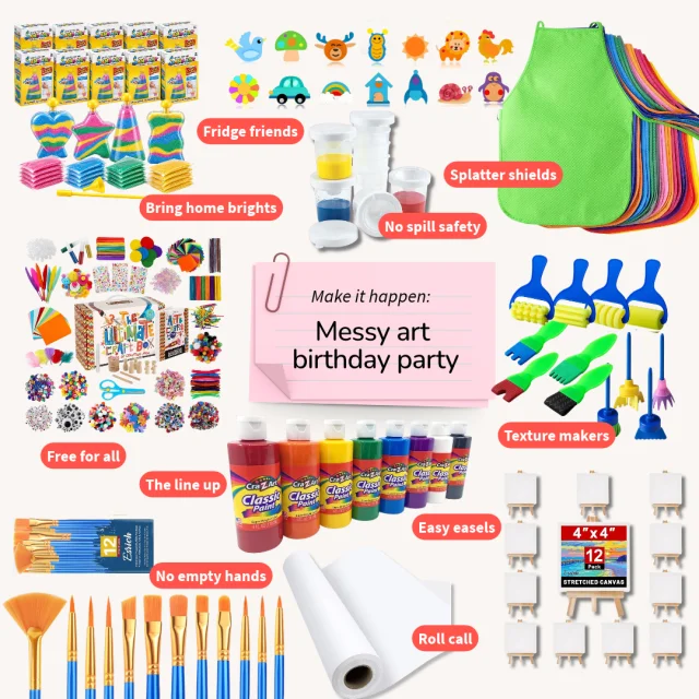 Kids Birthday Party Ideas messy art birthday party