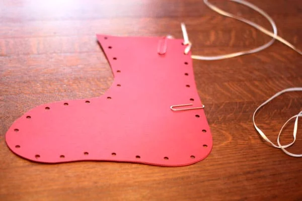 Setup to make a classic Christmas Stocking craft Setup to make a classic Christmas Stocking craft