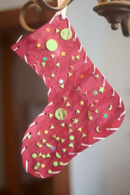 Classic Glittery Christmas Stocking Craft